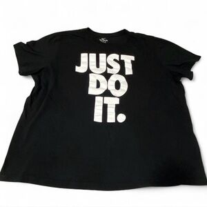 Nike Shirt Mens 2XL Black Just Do It Swoosh Spell Out Logo Athletic Tee
